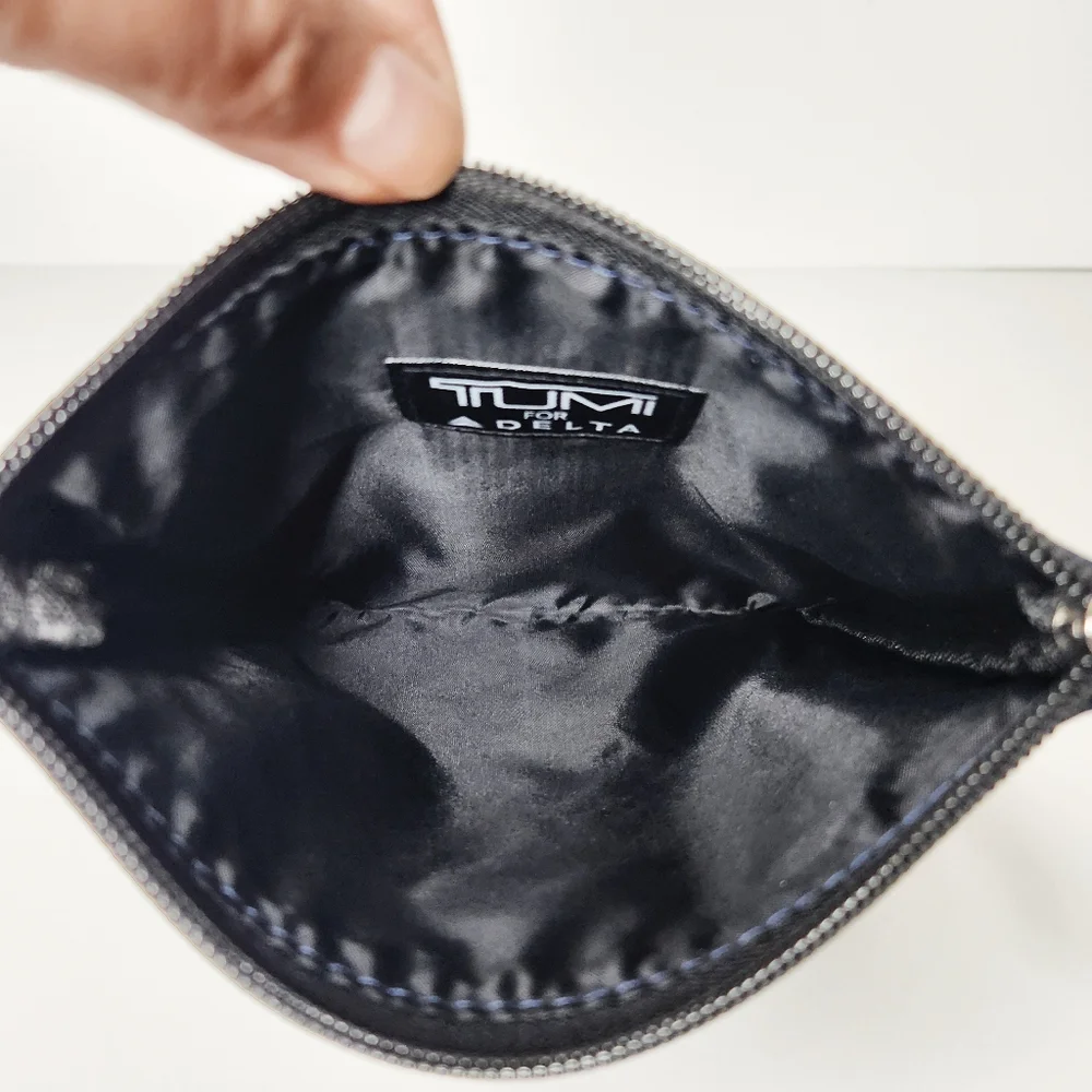 Tumi X Delta Travel Toiletry Bag for Men & Women Navy Blue Zipper Closure Small